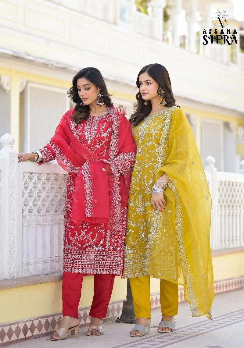 Afsana Sifra Organza Pakistani Readymade Dress Collection