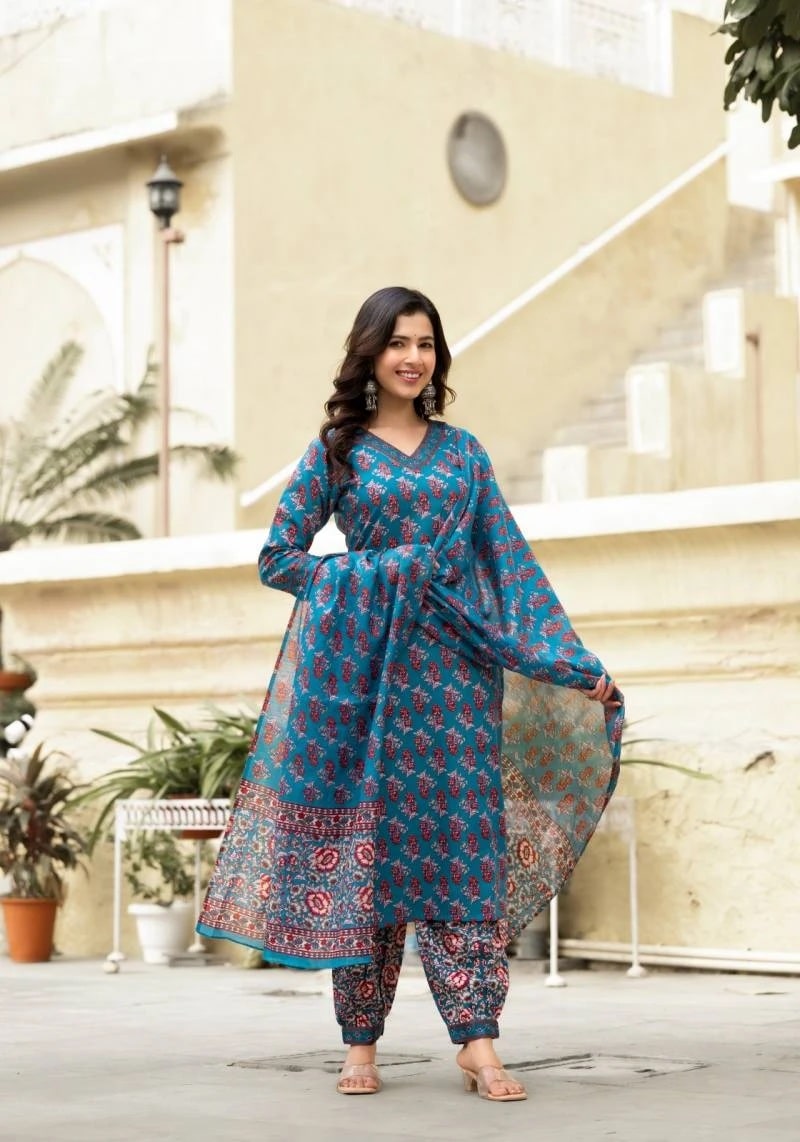 Dhruvi 129 Casual Wear Kurti Bottom With Dupatta Collection