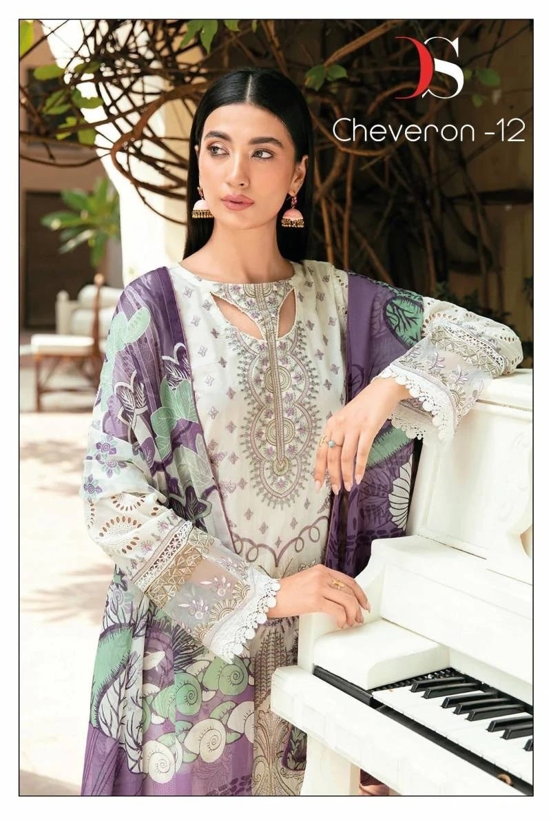 Deepsy Cheveron 12 Pakistani Suit Chiffon Dupatta Collection