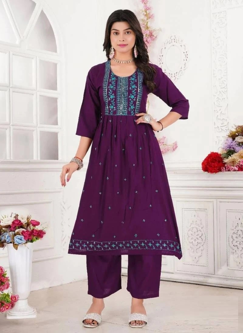 Beauty Nishi Embroidery Work Readymade Kurti Collection