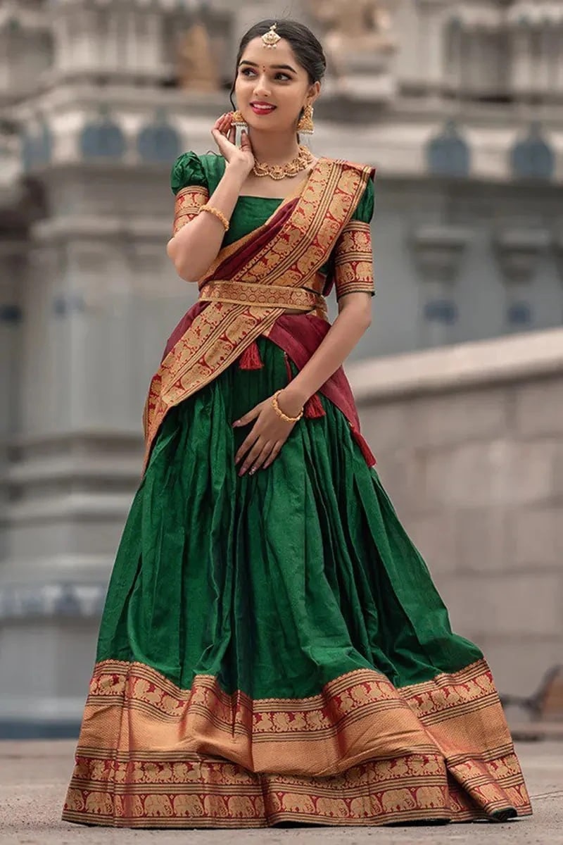 Lh 002 South Indian Style Kanjiveram Silk Lehenga Collection