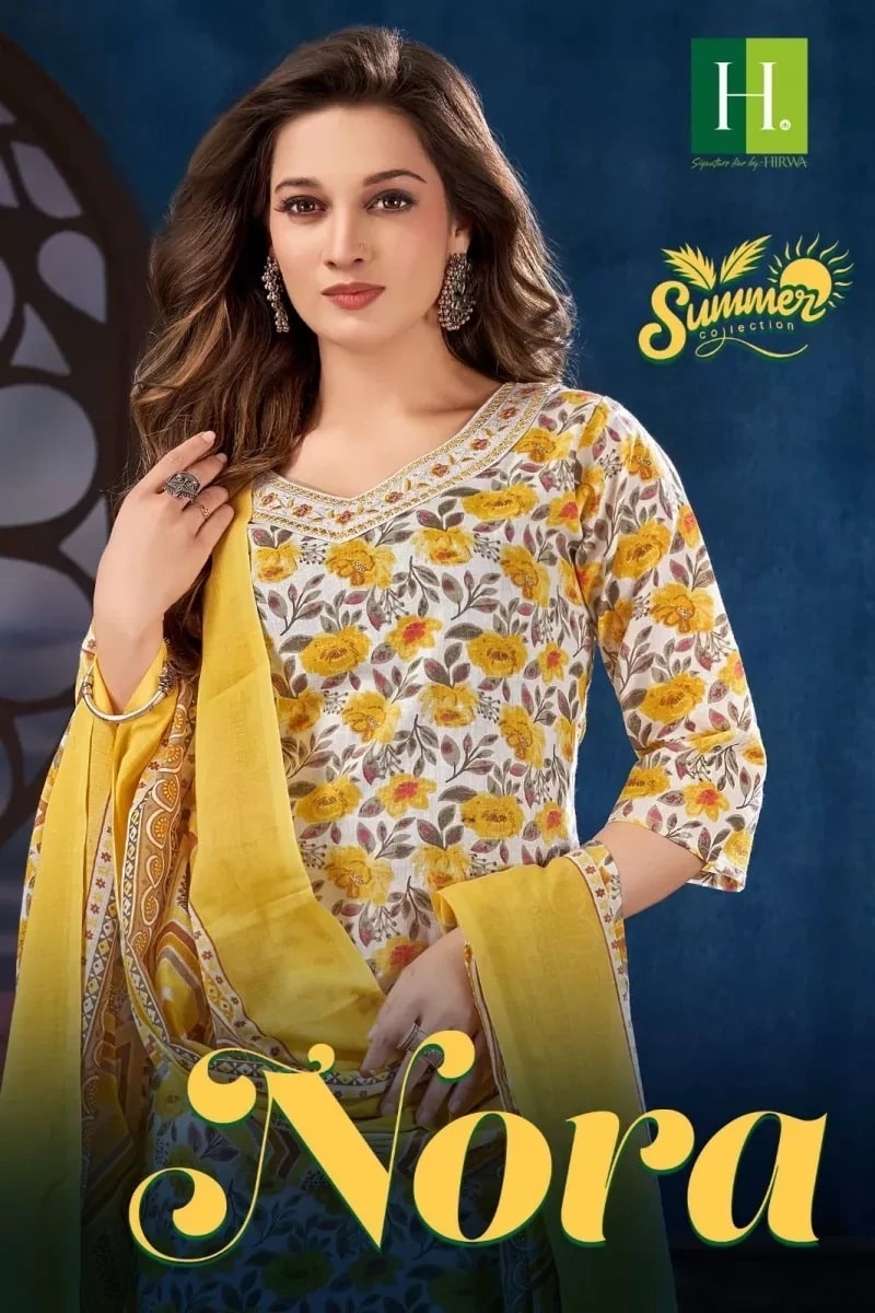 Hirwa Nora Cotton Daily Wear Kurti Pant With Dupatta Collection