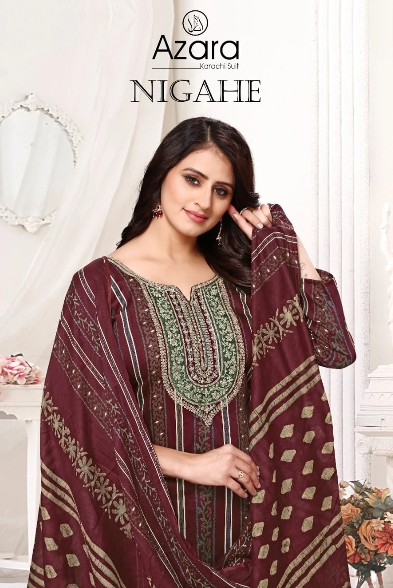 Radhika Azara Nigahe Cotton Dress Material Collection
