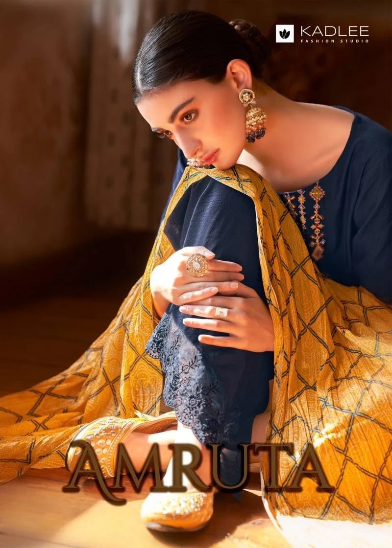 Kadlee Amruta Viscose Embroidery Kurti Pant With Dupatta Collection