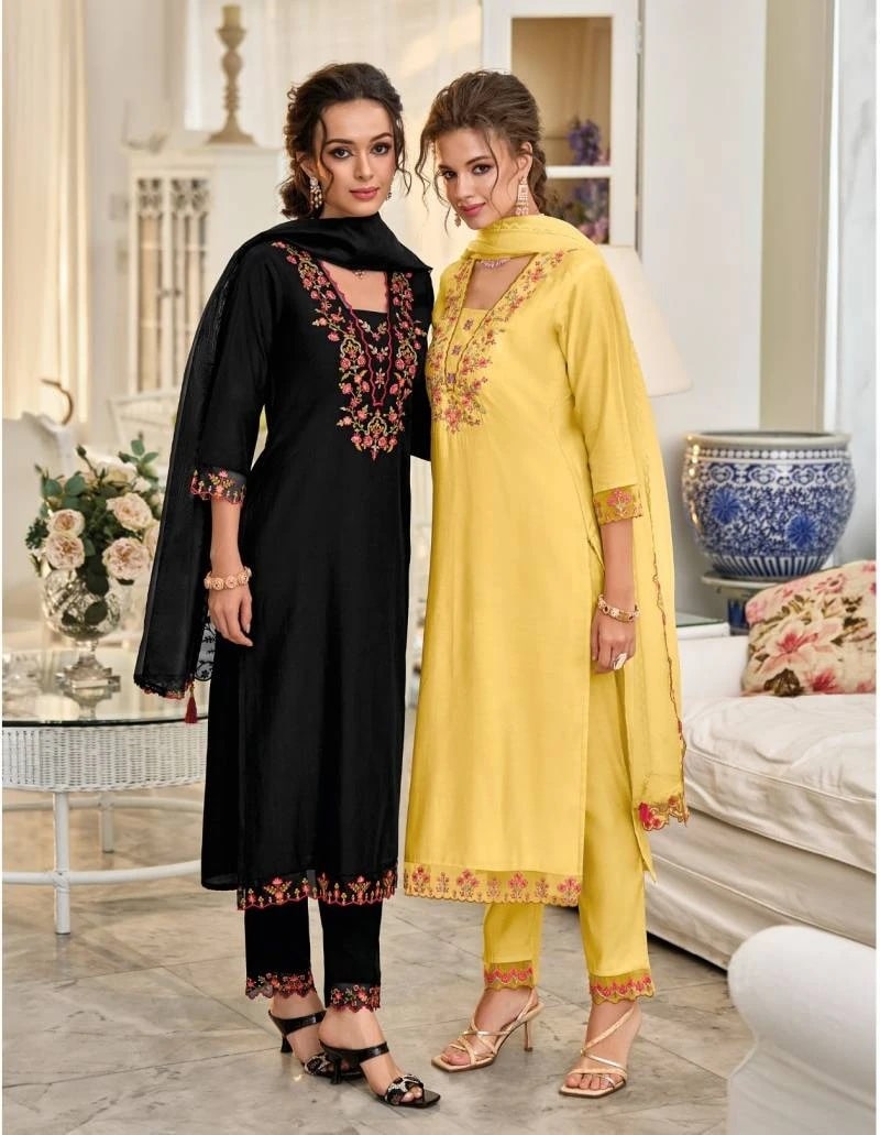 Lily And Lali Melange Designer Kurti Bottom With Dupatta Collection