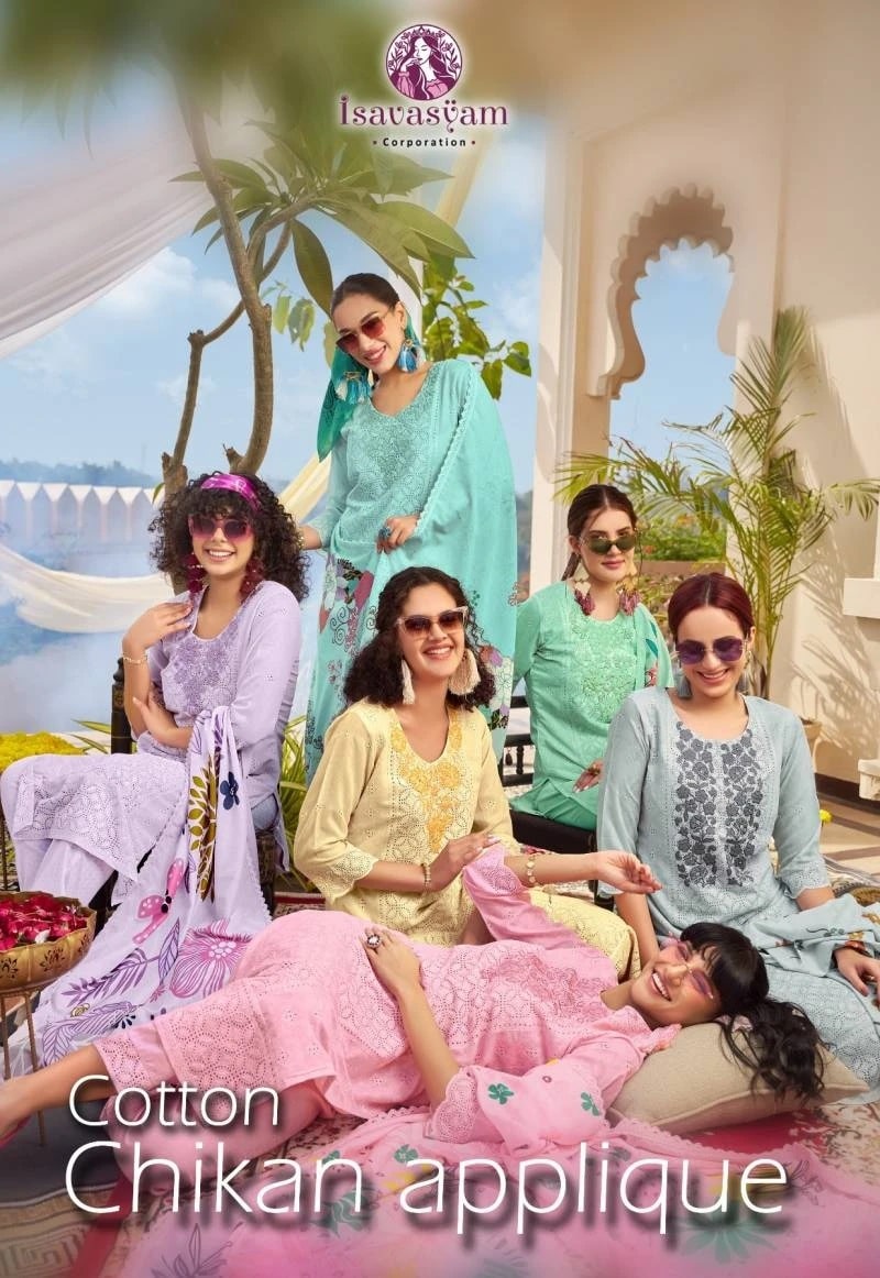 Isavasyam Chikan Applique Luxury Designer Ready Made Collection