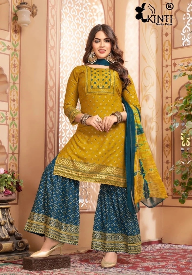 Kinti Shaheen Vol 5 Designer Kurti Sharara With Dupatta Collection