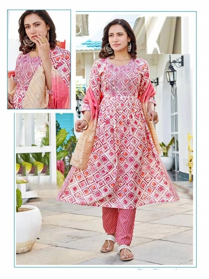 Golden Alexa Vol 1 Nayra Cut Kurti Pant With Dupatta Collection