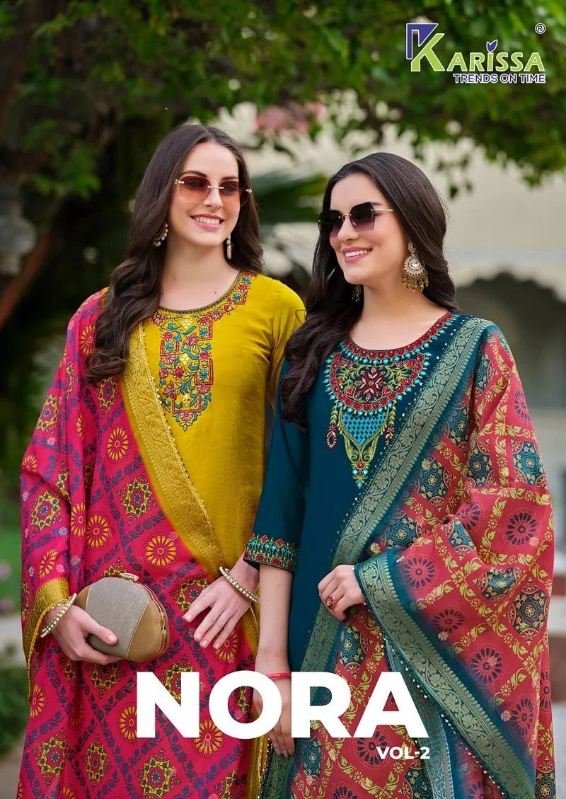 Karissa Nora Vol 2 Designer Kurti Bottom With Dupatta Collection
