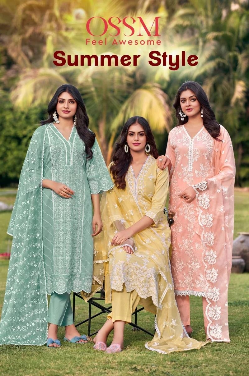 Ossm Summer Cotton Kurti Bottom With Dupatta Collection