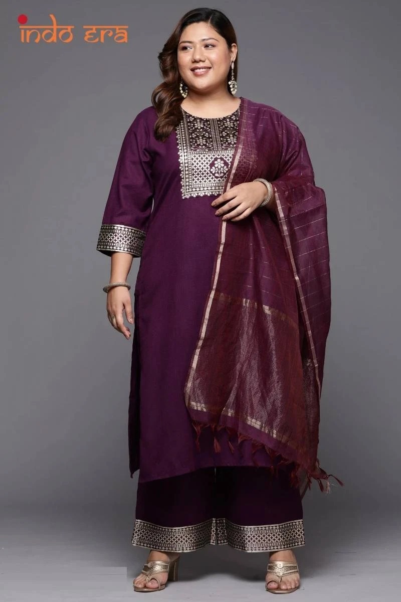 Indo Era 2468 Plus Size Kurti Palazzo With Dupatta collection