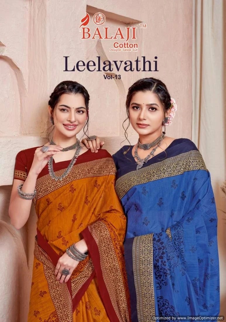 Balaji Leelavathi Vol 13 Soft Cotton Saree Low Price Collection