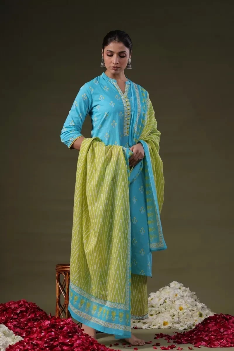 Indo Era 2469 Daily Wear Cotton Kurti Bottom With Dupatta