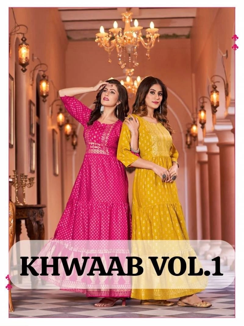 Jlf Khwaab Vol 1 Rayon Anarkali Long Kurti Collection