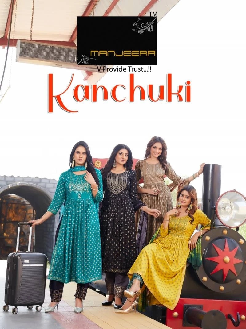 Manjeera Kanchuki Printed Kurti Bottom With Dupatta Collection