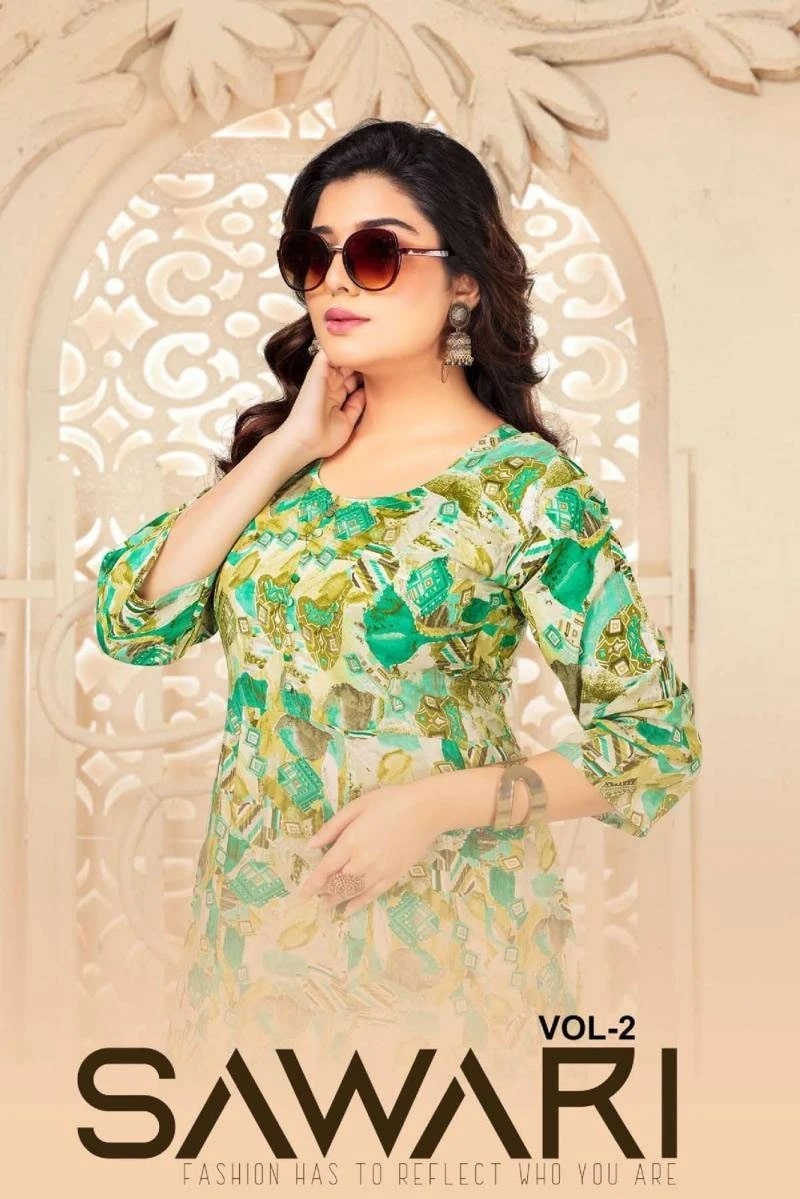 Ft Sawari Vol 2 Casual Wear Foil Printed Kurti Collection
