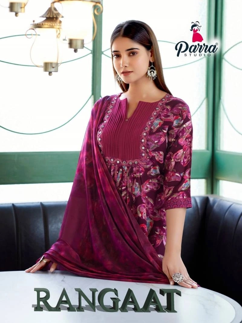 Parra Rangaat Designer Kurti Bottom With Dupatta