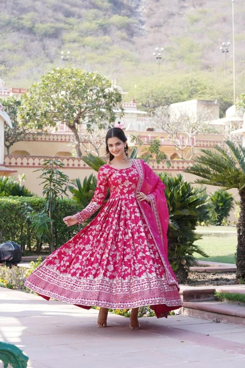 Anamika Vol 22 Embroidered Gown With Dupatta Collection