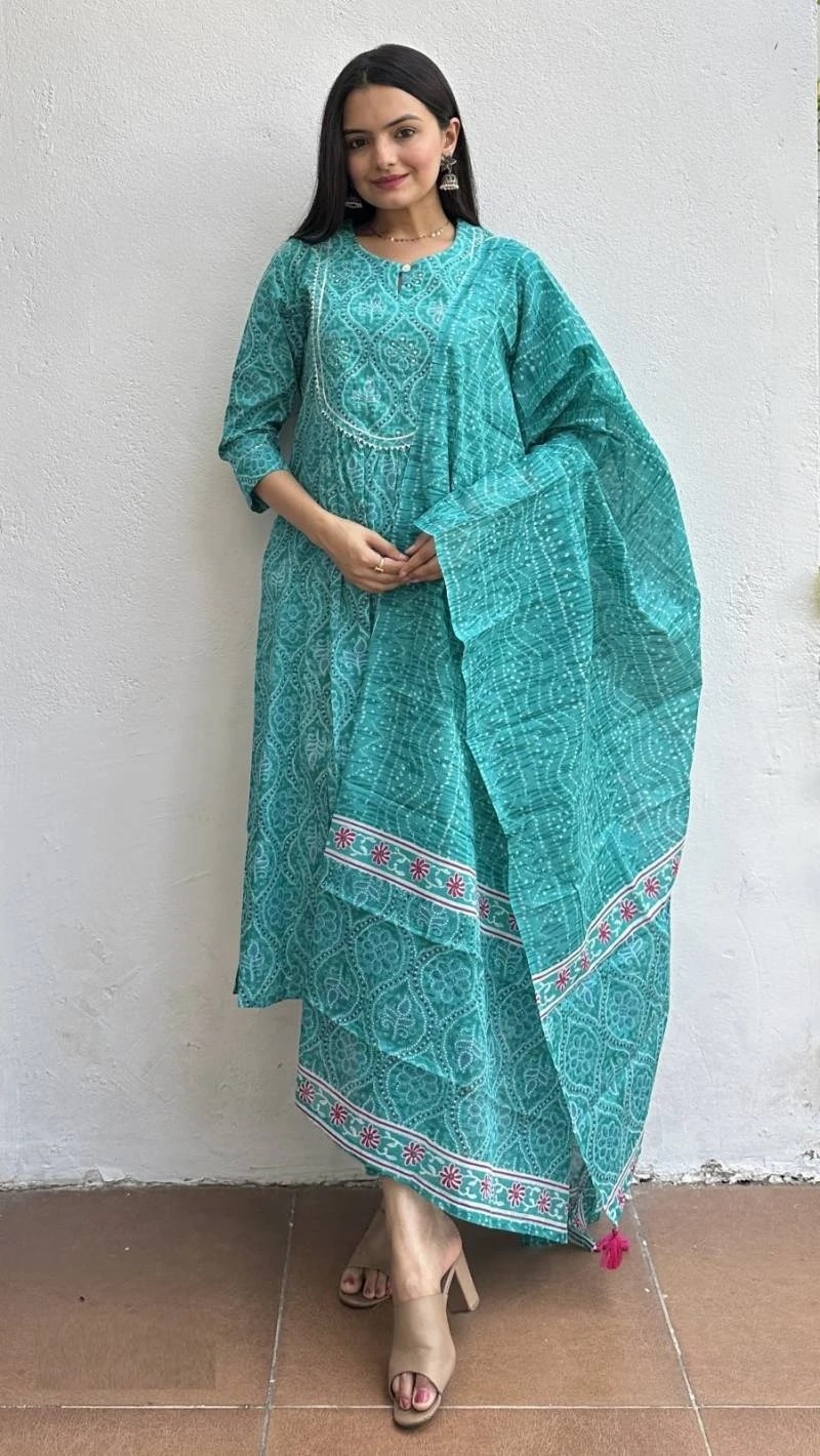 Indira 23225 Cotton Kurti Bottom With Dupatta