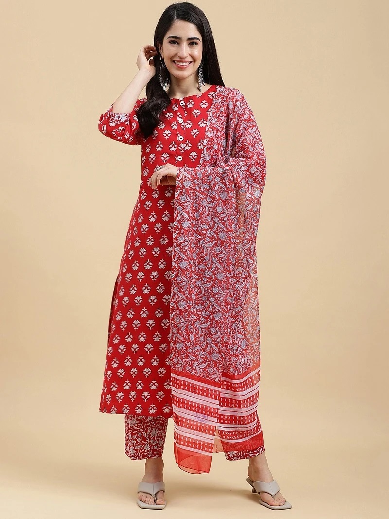 Riyana 49 Printed Kurti Pant With Dupatta Collection