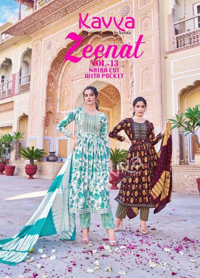 Kavya Zeenat Vol 13 Embroidery Kurti Bottom With Dupatta Collection
