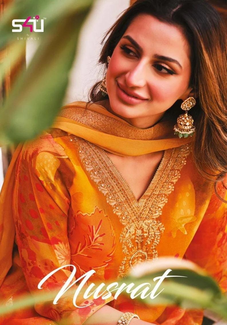 S4u Nusrat Fancy Neck Designer Kurti Bottom With Dupatta