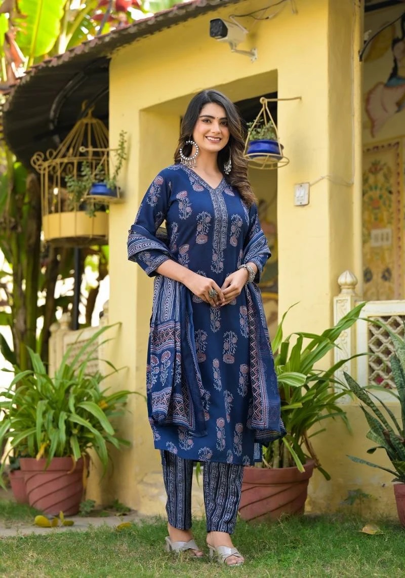 Dhruvi 136 Rayon Kurti Pant With Dupatta Collection