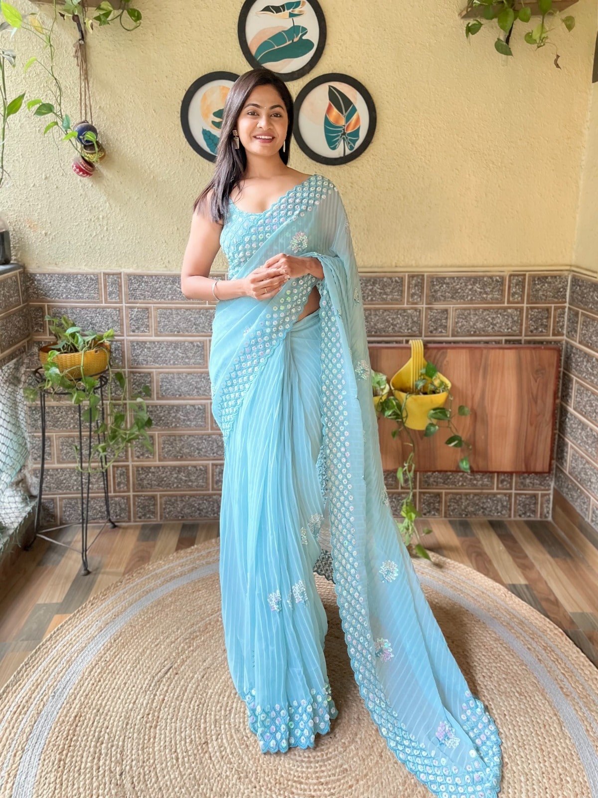 Priya 646 Party Wear Seqwance Georgette Saree Collection