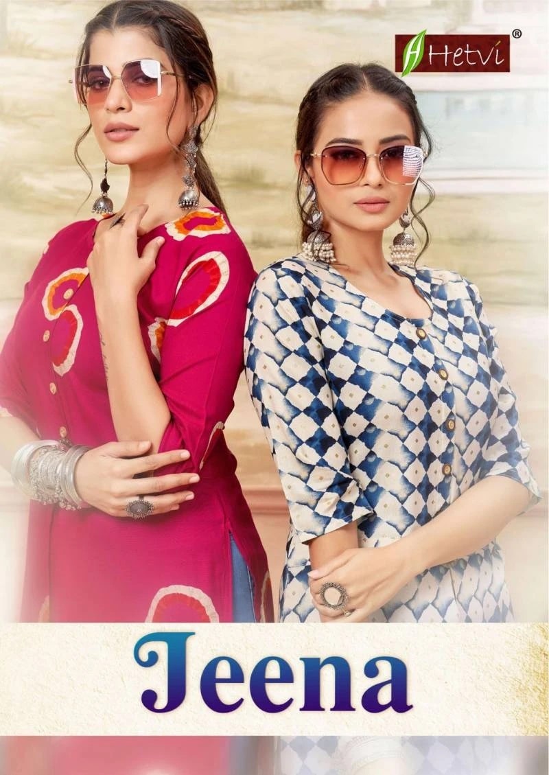 Hetvi Jeena Casual Wear Printed Kurti Collection