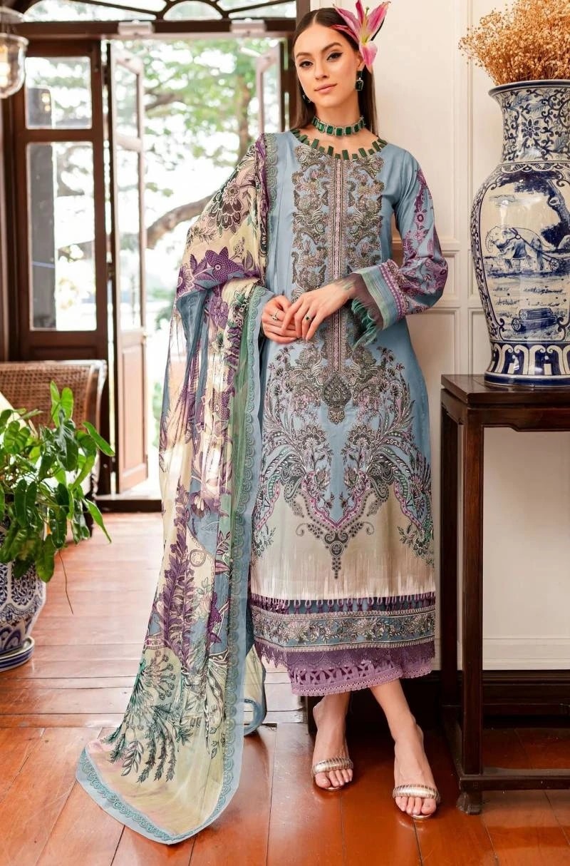 Deepsy Firdous Queens Court 6 Pakistani Suits Chiffon Dupatta