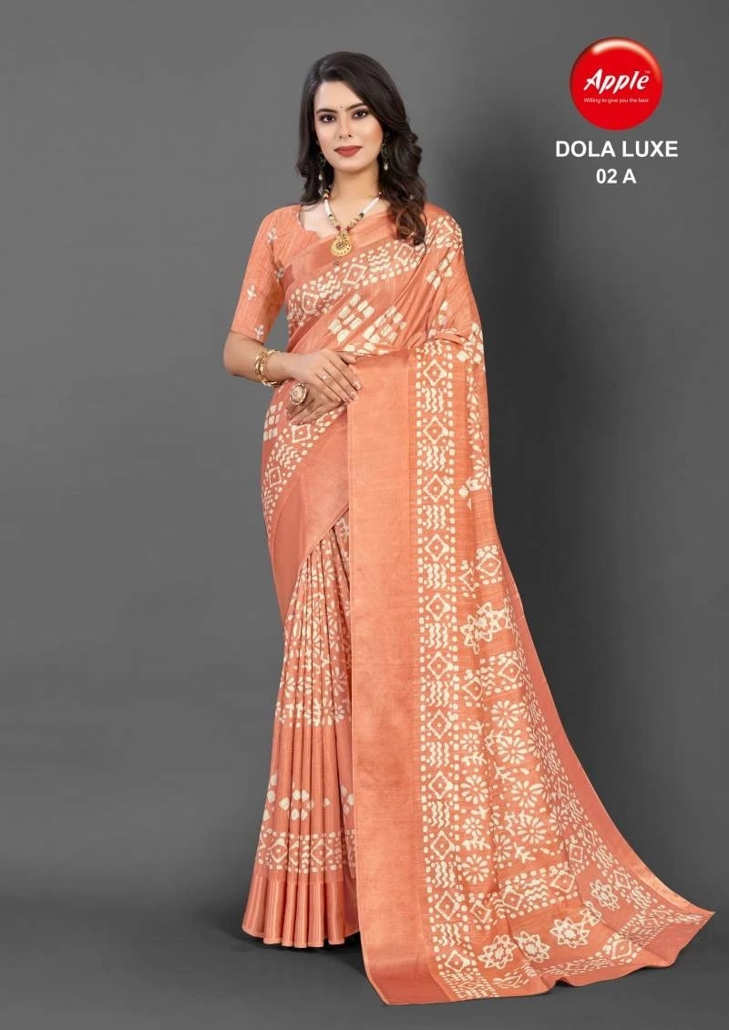Apple Dola Luxe 02 Printed Silk Saree Collection