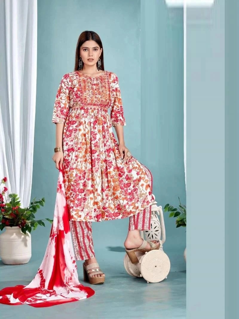 Golden Zoya Vol 4 Rayon Foil Printed Kurti Bottom With Dupatta