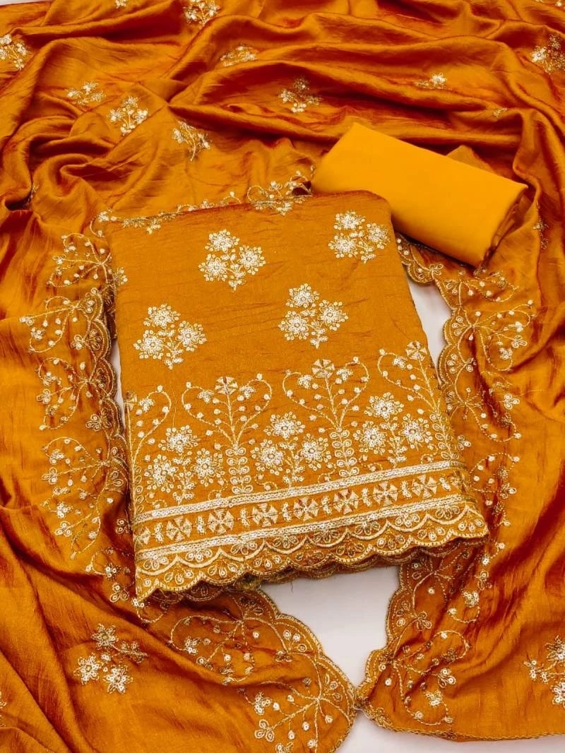 Vichitra 02 Embroidered Work Designer Dress Material