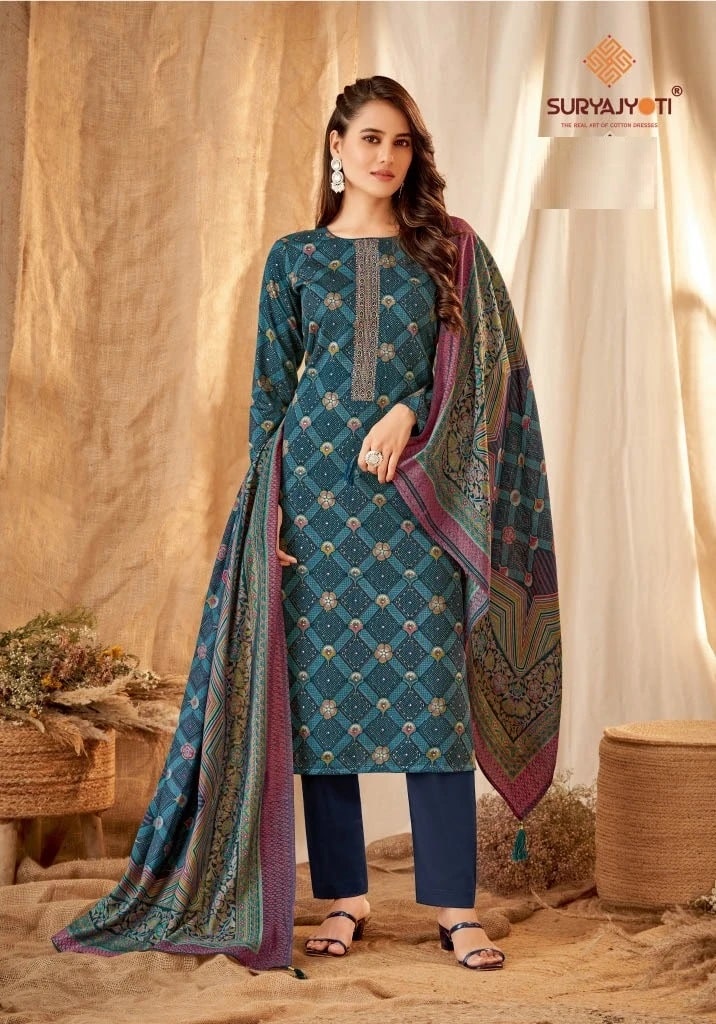 Suryajyoti Kalki Vol 9 Embroidery Printed Dress Material Collection