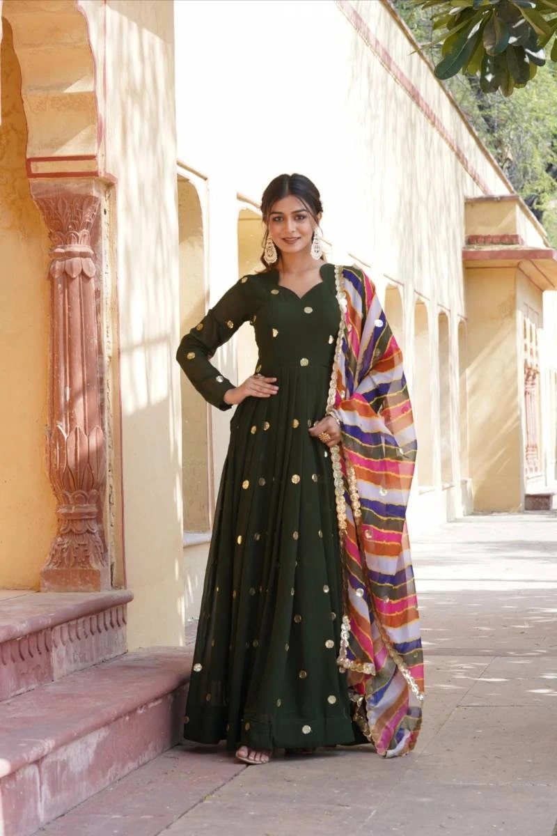 Anamika Vol 27 Georgette Embroidered Gown With Dupatta Collection