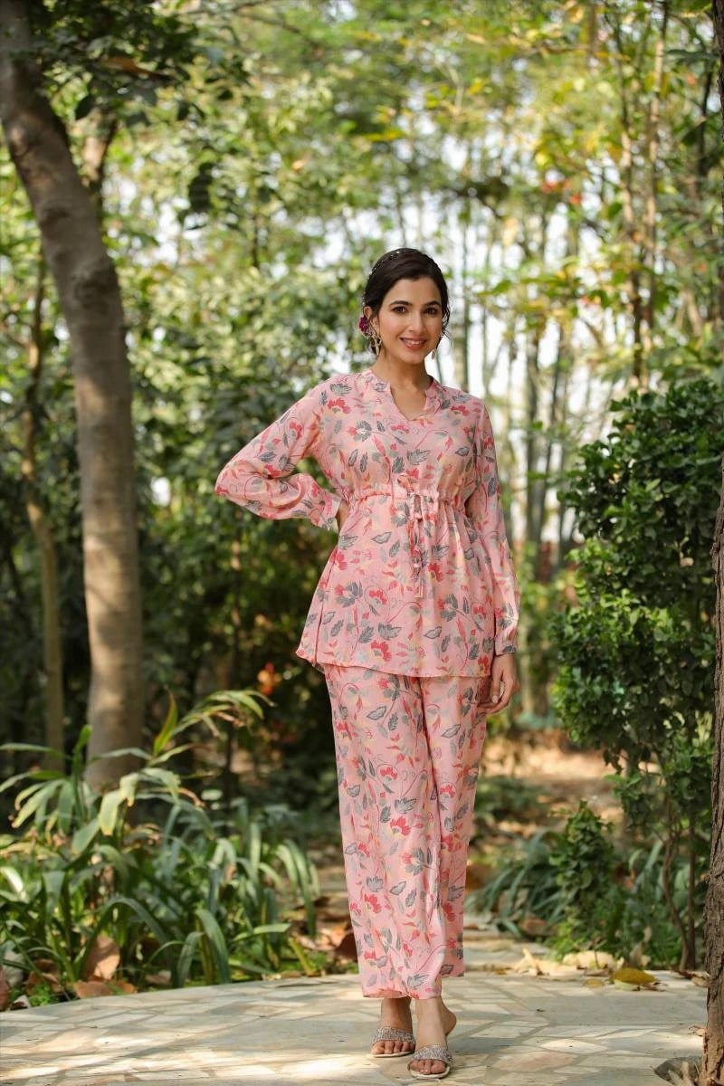 DT Sakhi Pink 1 Silk Printed Fancy Co Ord Set