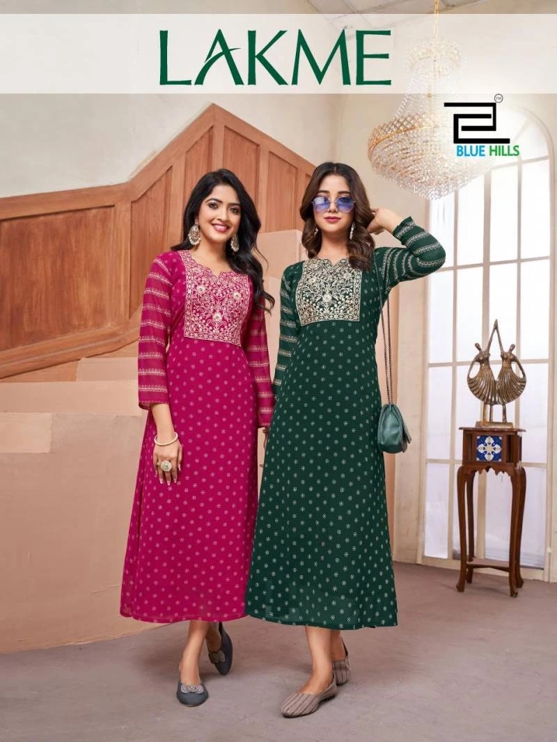 Blue Hills Lakme Foil Printed Long Kurti Collection