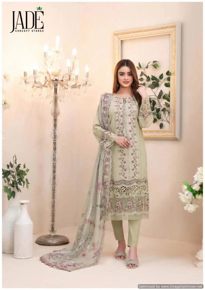Jade Chevron Vol 6 Lawn Cotton Dress Material Collection