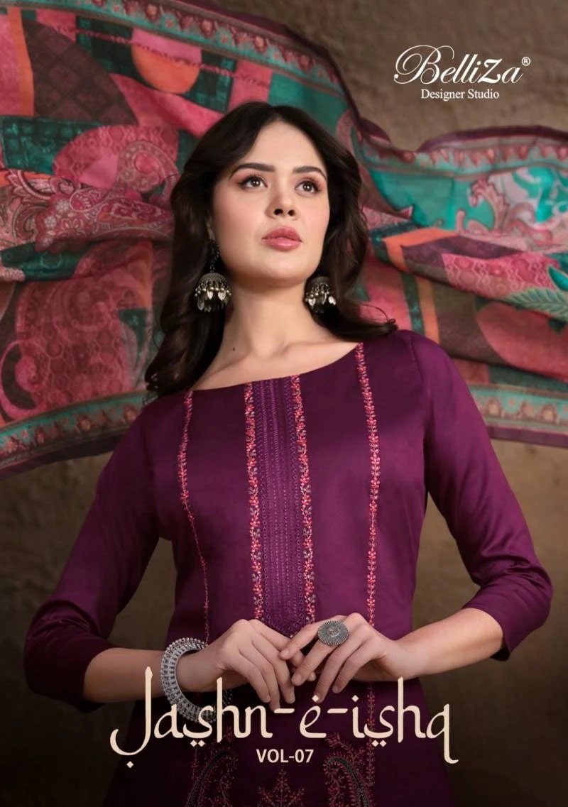 Belliza Jashn E Ishq Vol 7 Embroidered Dress Material Collection