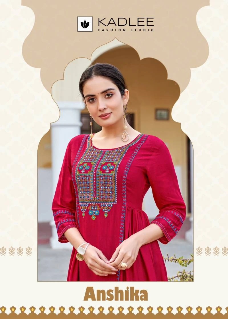 Kadlee Anshika Rayon Designer Fancy Kurti Collection