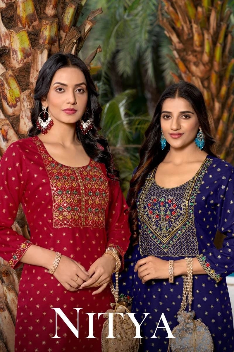 Mukesh Nitya Rayon Embroidered Kurti Collection