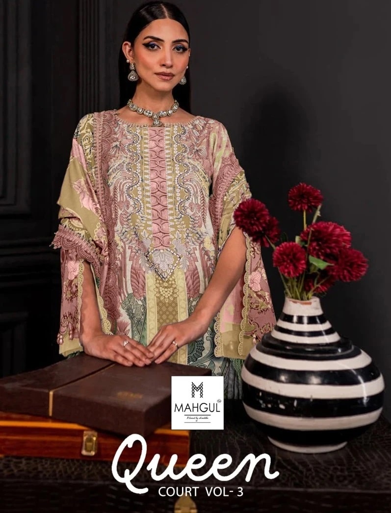 Shraddha Nx Maghul Queen Court 3 Pakistani Suits Cotton Dupatta