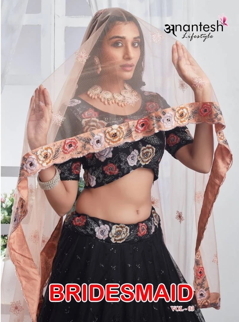 Anantesh Bridesmaid Vol 3 Embroidery Designer Lehenga Choli Collection