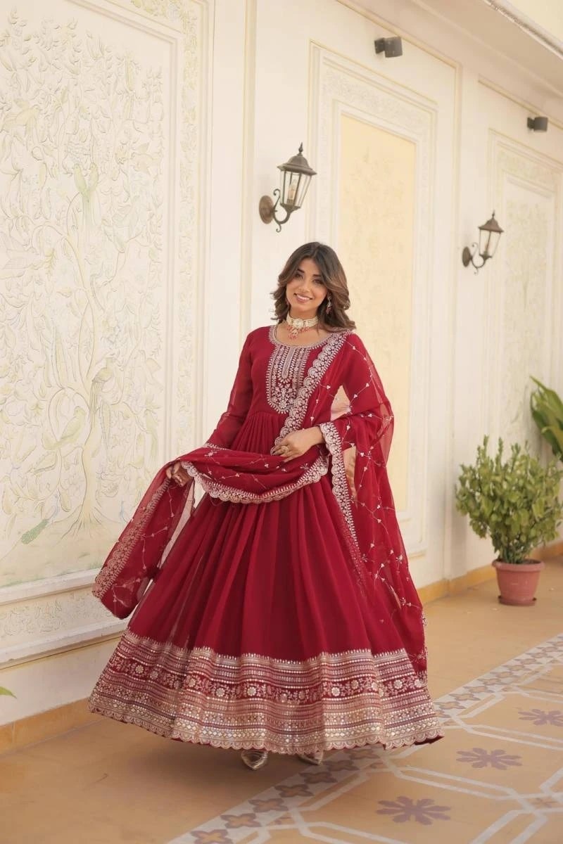 Anamika Vol 41 Embroidered Gown With Dupatta Collection