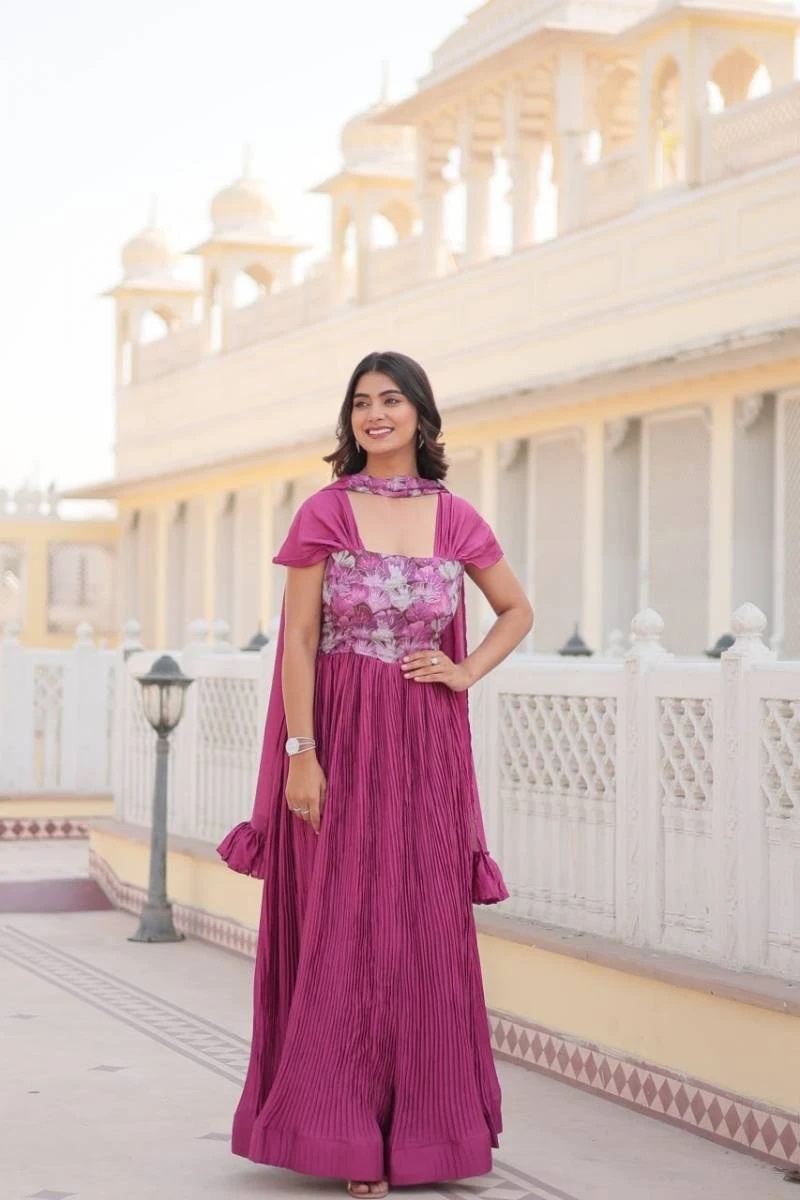 Anamika Vol 40 Festive Wear Gown With Dupatta Collection