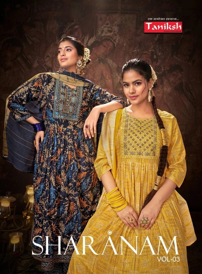 Taniksh Sharanam Vol 03 Rayon Kurti Bottom With Dupatta Collection