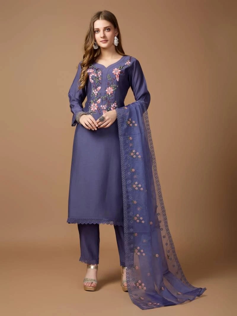 9Star Fashion Peri Peri Silk Festive Wear Kurti Bottom With Dupatta