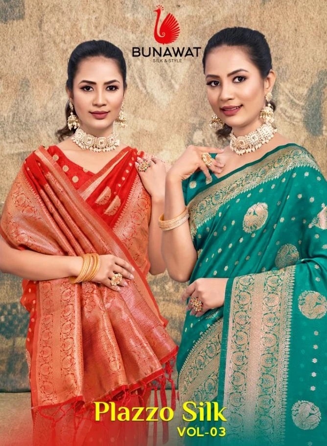 Bunawat Plazzo Silk Vol 03 Wedding Saree Collection