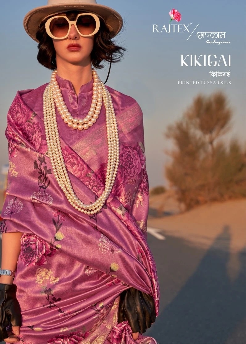 Rajtex Kikigai Tussar Silk Wedding Printed Sarees Collection