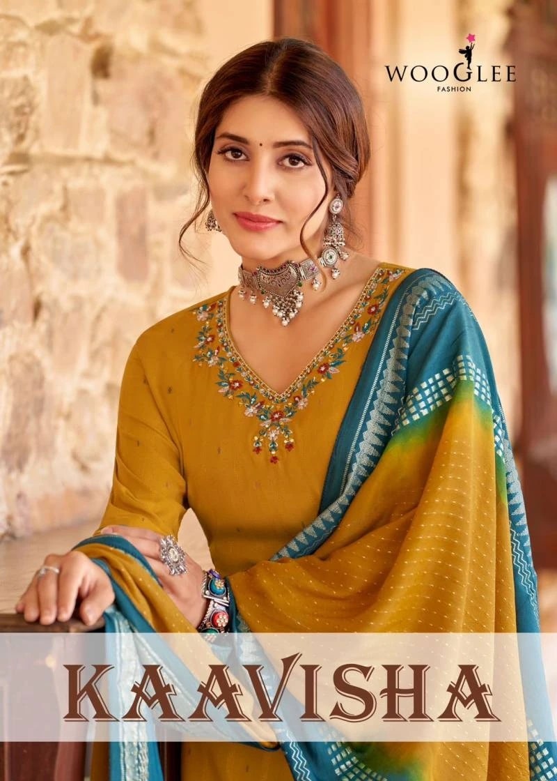 Wooglee Kaavisha Designer Kurti Bottom With Dupatta Collection